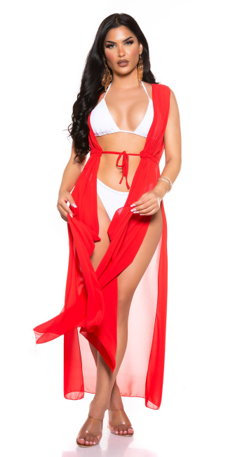 chiffon cover up rood